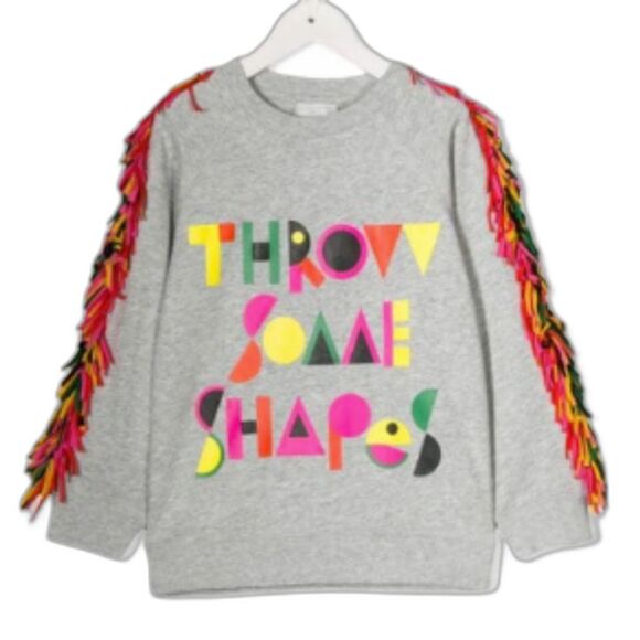 Stella McCartney Kids Girls Throw Some Shapes Sweatshirt Gray 6 - Picture 1 of 7